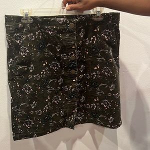 Corduroy Green Skirt